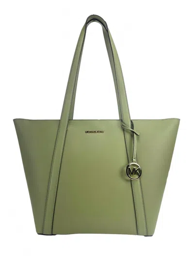 Michael Kors Large Pratt Shoulder Zip Tote Bag In Light Sage In Multi