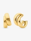 Michael Kors Large Precious Metal-plated Brass Double Hoop Earrings In Gold