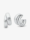 Michael Kors Large Precious Metal-plated Brass Double Hoop Earrings In Silver