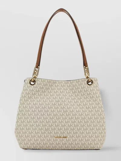 Michael Kors Michael  Kensington Large Logo Shoulder Tote In Vanilla,acrn