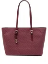 Michael Kors Large Quinn Signature Logo Tote In Red