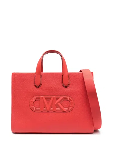 Michael Kors Large Tote Bag With Logo In Spiced Coral