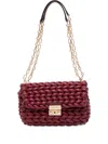 Michael Kors Large Tribeca Braided Shoulder Bag In Red