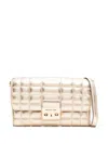 Michael Kors Large Tribeca Leather Cross Body Bag In Gold