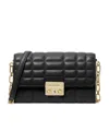 Michael Kors Large Tribeca Leather Crossbody Bag In Black