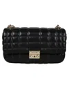 Michael Kors Large Tribeca Quilted Chain Shoulder Bag In Black