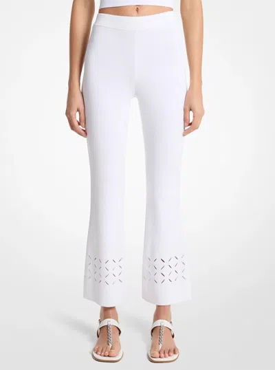 Michael Kors Laser Cut Stretch Knit Pants In Black