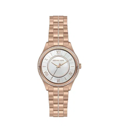 Michael Kors Lauryn Mk3716 Women's Rose Gold-tone Quartz 33mm Watch In Multi