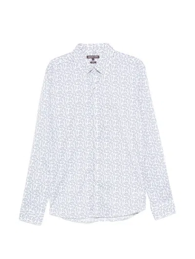 Michael Kors Leaf-print Shirt In Gray