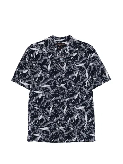 Michael Kors Leaf-print Short-sleeve Shirt In Multi
