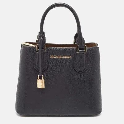 Michael Kors Leather Adele Tote In Black