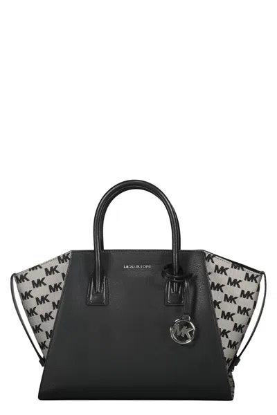 Michael Kors Leather And Fabric Bag In Black