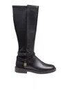 Michael Kors Abigail Boot Low Heels Boots In Black Leather And Fabric In Black