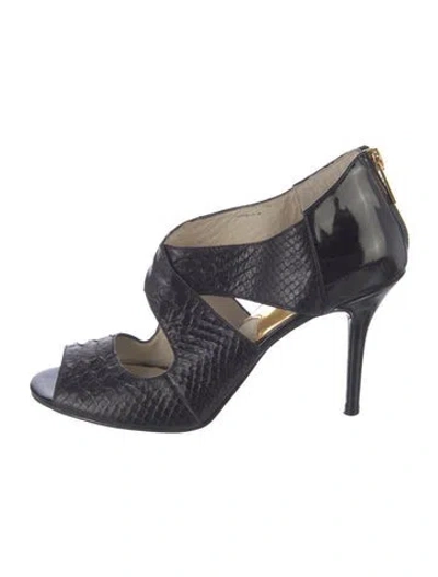 Pre-owned Michael Kors Leather Animal Print Pumps In Blue