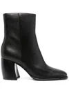 Michael Kors Leather Ankle Boots With Heel In Black