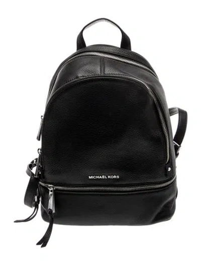 Pre-owned Michael Kors Leather Backpack In Black