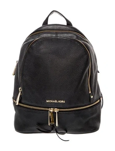 Pre-owned Michael Kors Leather Backpack In Black