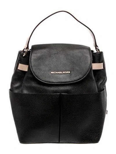 Pre-owned Michael Kors Leather Backpack In Black