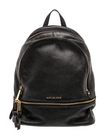 Pre-owned Michael Kors Leather Backpack In Black