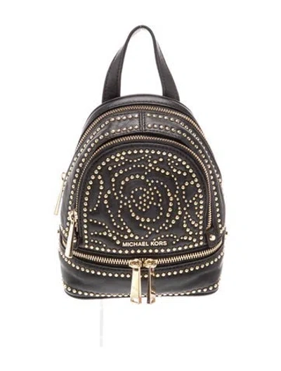 Pre-owned Michael Kors Leather Backpack In Black