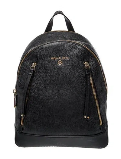 Pre-owned Michael Kors Leather Backpack In Black