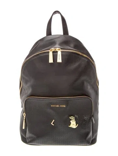 Pre-owned Michael Kors Leather Backpack In Black