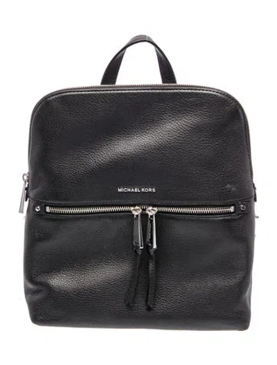 Pre-owned Michael Kors Leather Backpack In Black