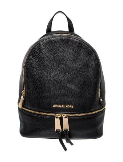 Pre-owned Michael Kors Leather Backpack In Black