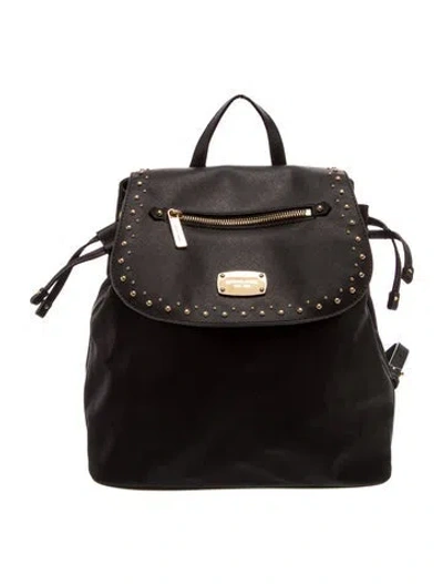 Pre-owned Michael Kors Leather Backpack In Black