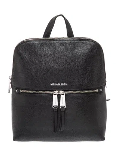 Pre-owned Michael Kors Leather Backpack In Black