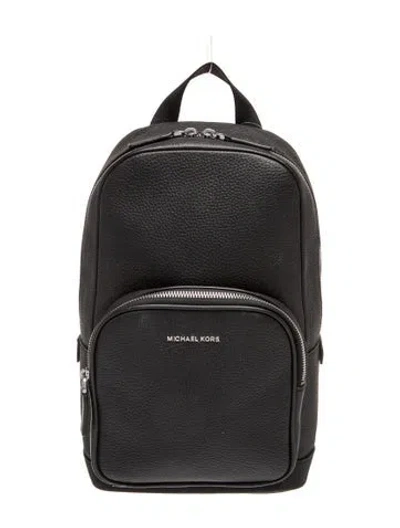 Pre-owned Michael Kors Leather Backpack In Black