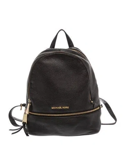 Pre-owned Michael Kors Leather Backpack In Black