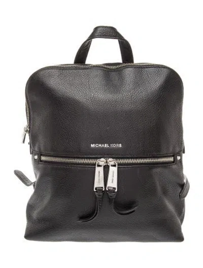 Pre-owned Michael Kors Leather Backpack In Black