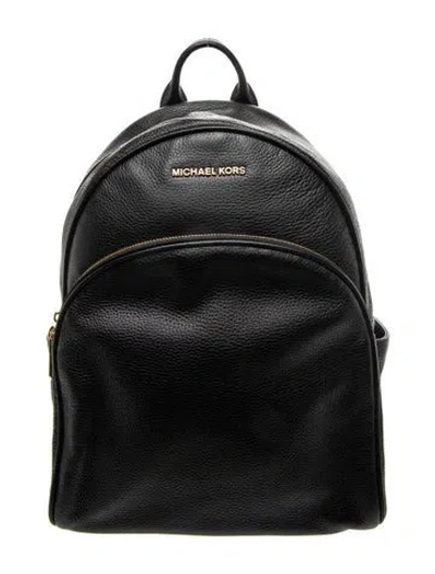 Pre-owned Michael Kors Leather Backpack In Black