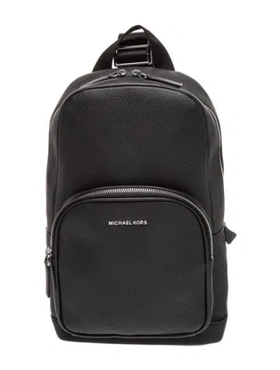 Pre-owned Michael Kors Leather Backpack In Black