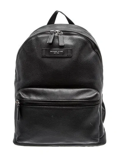 Pre-owned Michael Kors Leather Backpack In Black