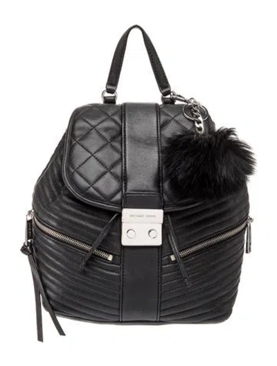 Pre-owned Michael Kors Leather Backpack In Black