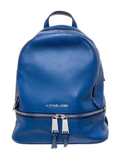Pre-owned Michael Kors Leather Backpack In Blue