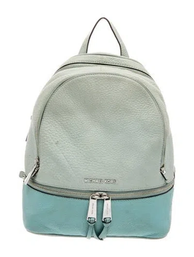 Pre-owned Michael Kors Leather Backpack In Blue
