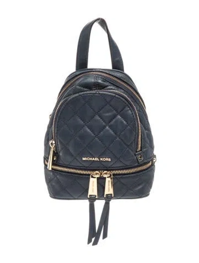 Pre-owned Michael Kors Leather Backpack In Blue