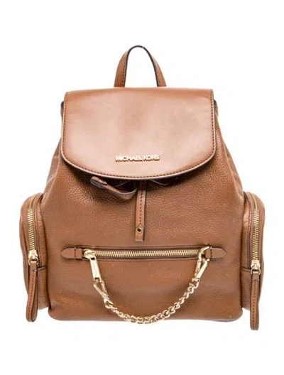 Pre-owned Michael Kors Leather Backpack In Brown