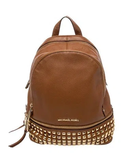 Pre-owned Michael Kors Leather Backpack In Brown