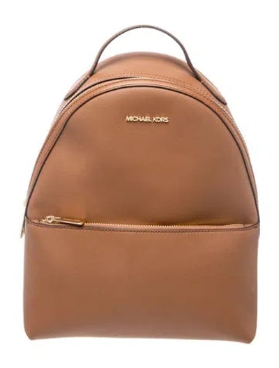Pre-owned Michael Kors Leather Backpack In Brown