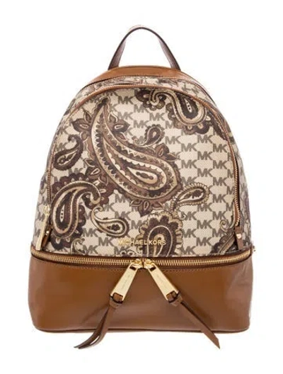 Pre-owned Michael Kors Leather Backpack In Brown/neutrals