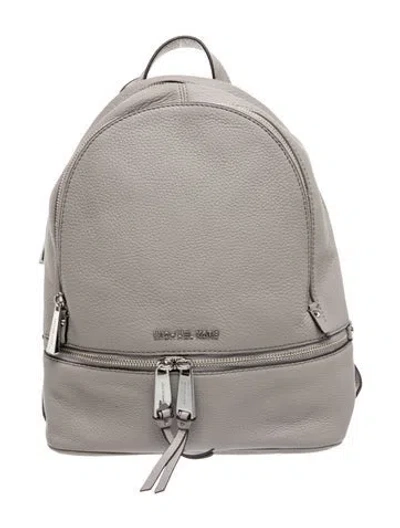 Pre-owned Michael Kors Leather Backpack In Gray