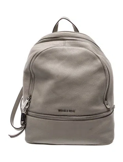 Pre-owned Michael Kors Leather Backpack In Gray