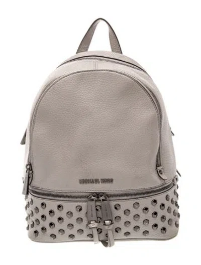 Pre-owned Michael Kors Leather Backpack In Gray