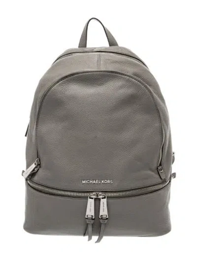 Pre-owned Michael Kors Leather Backpack In Gray