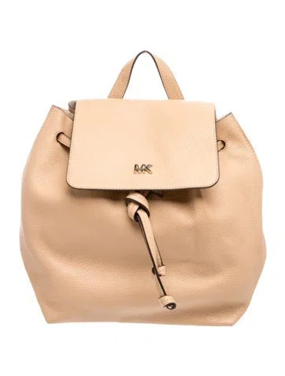 Pre-owned Michael Kors Leather Backpack In Gray