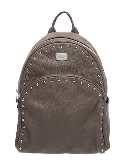 Pre-owned Michael Kors Leather Backpack In Gray